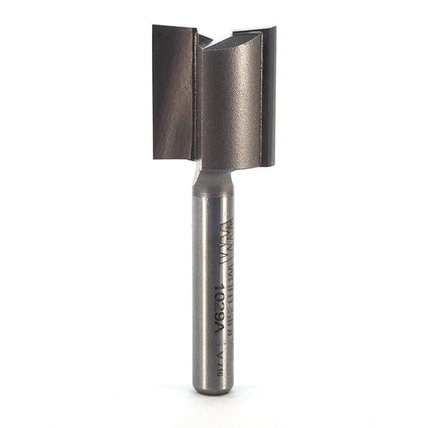 Double Flute Straight Cut Router Bit - 1/4" SH - Diameter:23/32" - Cutting Length:3/4" - Overall Length:2-1/8"